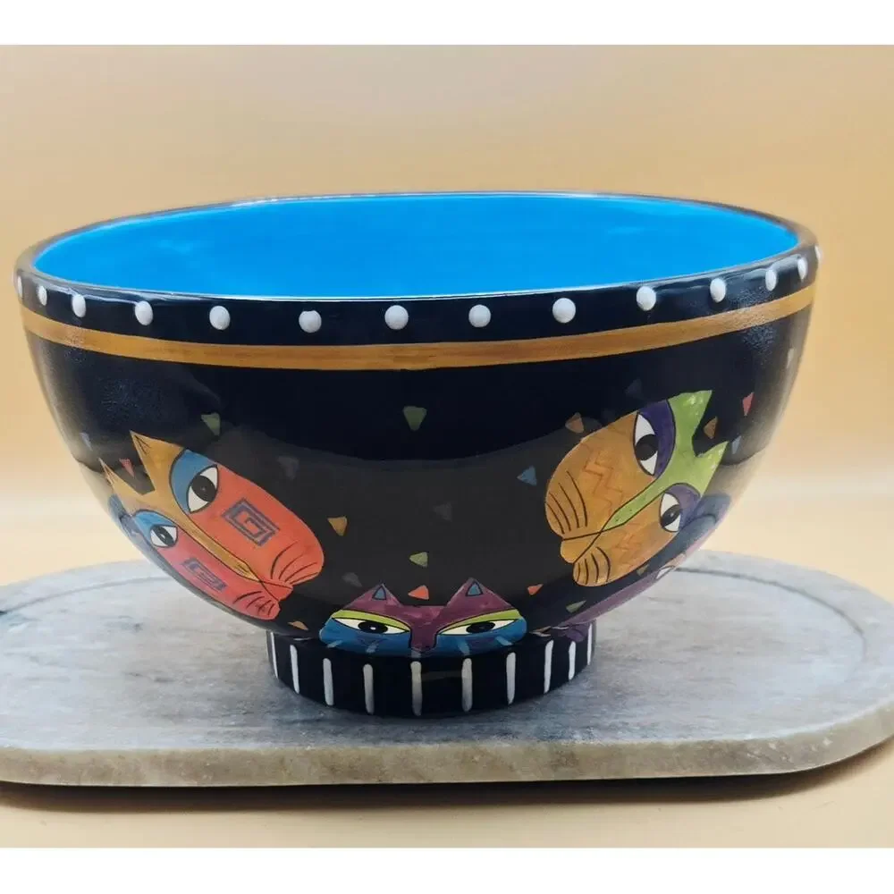 Bella Casa by Ganz with Laurel Burch Studio Cat Serving Footed Bowl